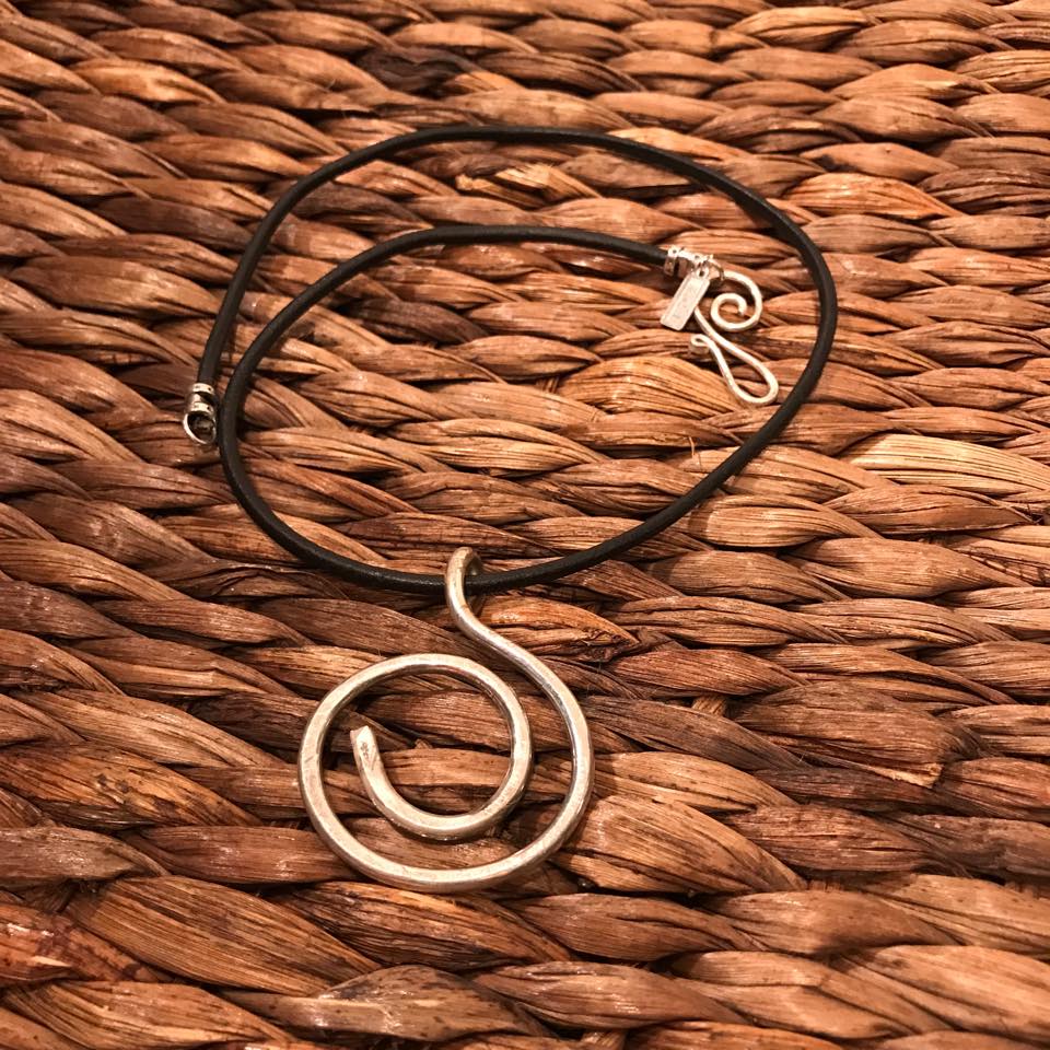 Argentium Silver Hammered Pendant